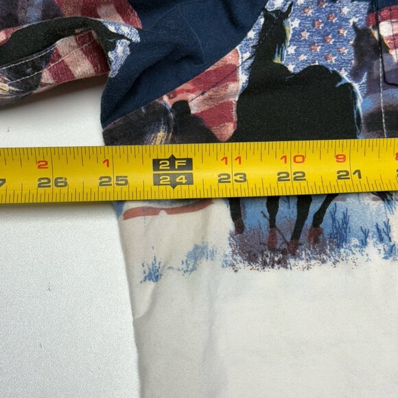 Cumberland Outfitters Pearl Snap Western Shirt Mens White American Flag VTG XL - Picture 9 of 9